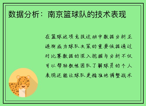 数据分析：南京篮球队的技术表现